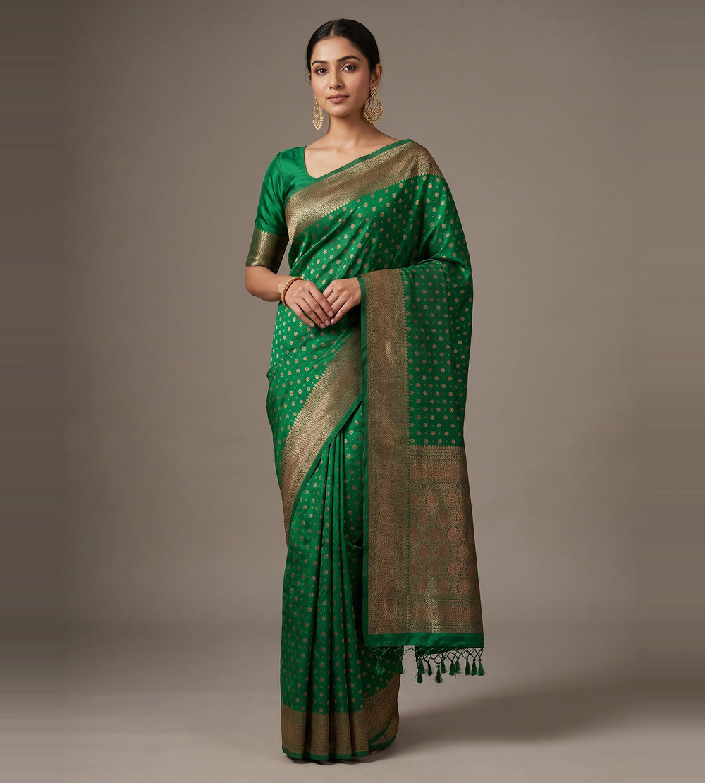 Green Chaniya Silk Saree