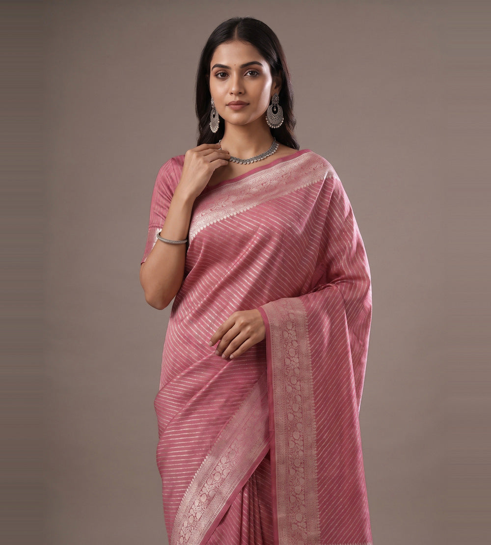 Pink Chaniya Silk Saree