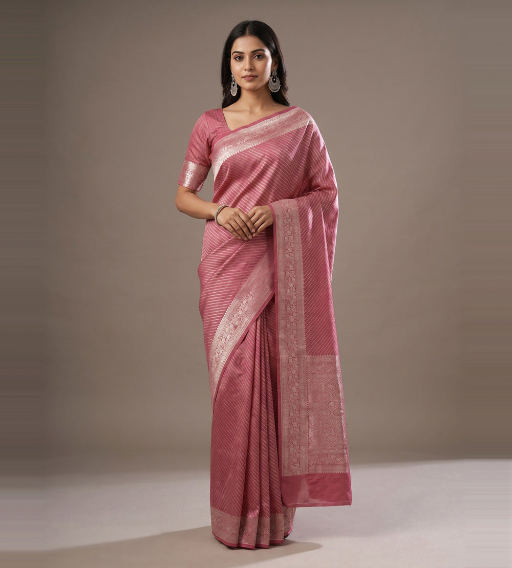 Pink Chaniya Silk Saree