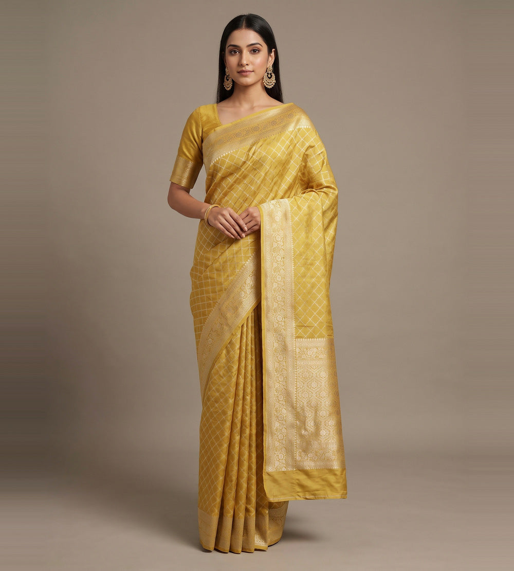 Yellow Chaniya Silk Saree