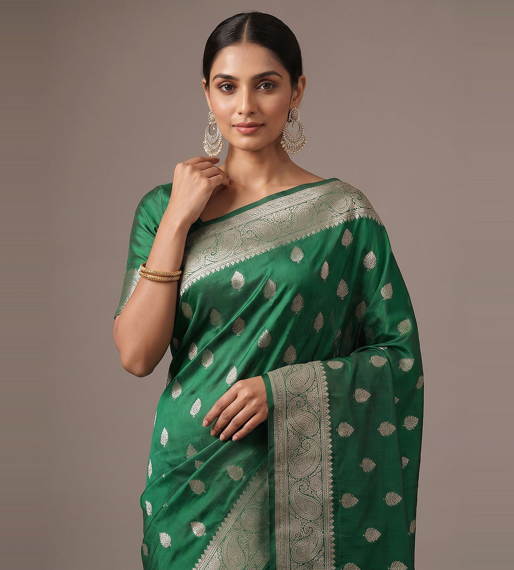 Green Banarasi Silk Saree