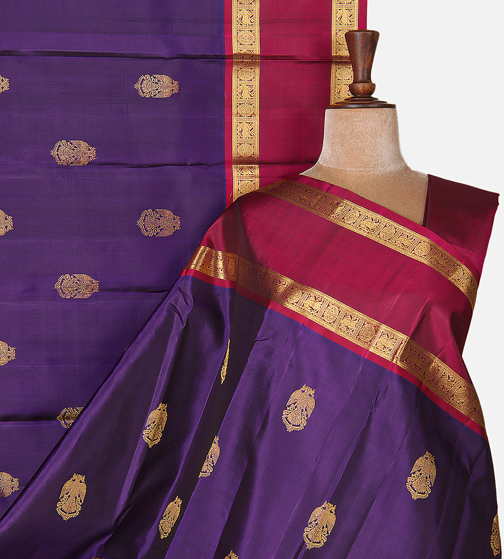 Violet Kanchipuram Silk Saree
