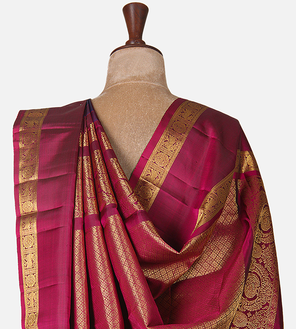 Violet Kanchipuram Silk Saree