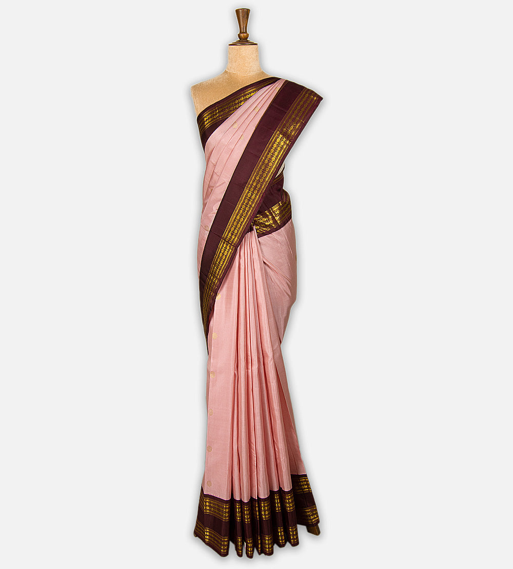 Dusty Pink Kanchipuram Silk Saree