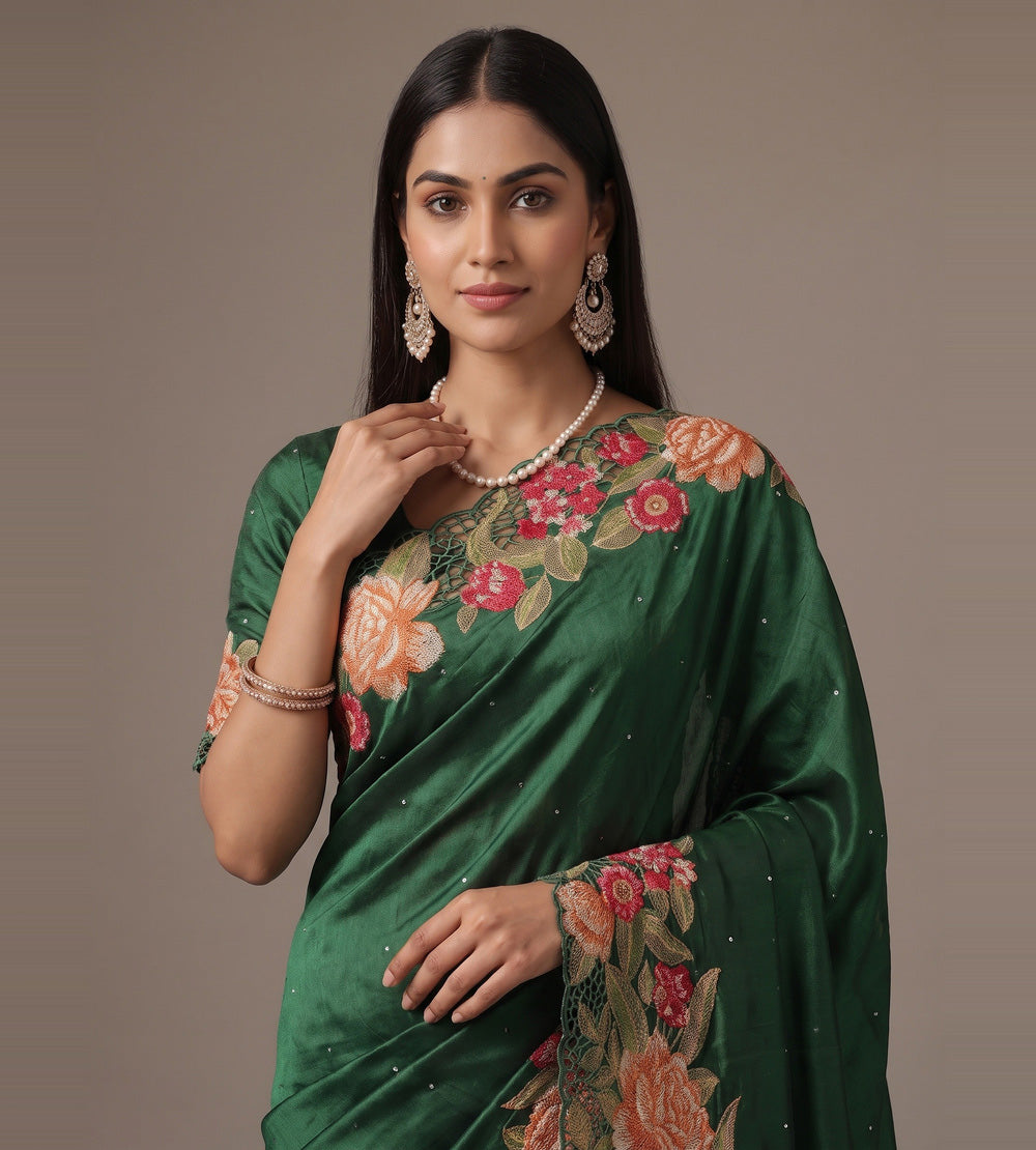Green Tussar Saree