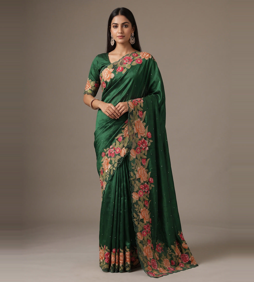 Green Tussar Saree