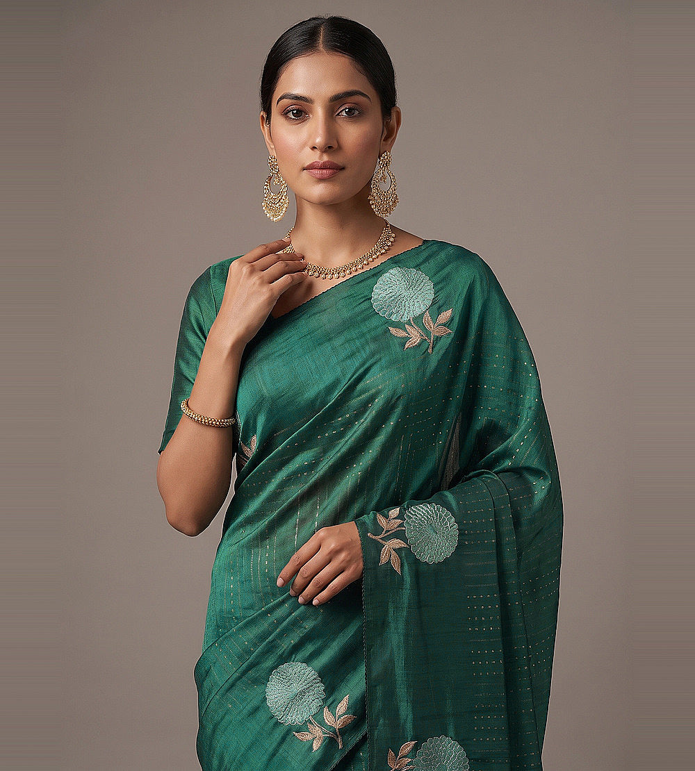Green Tussar Saree