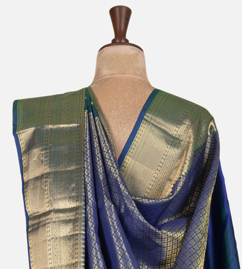 Peacock Blue Soft Silk Saree