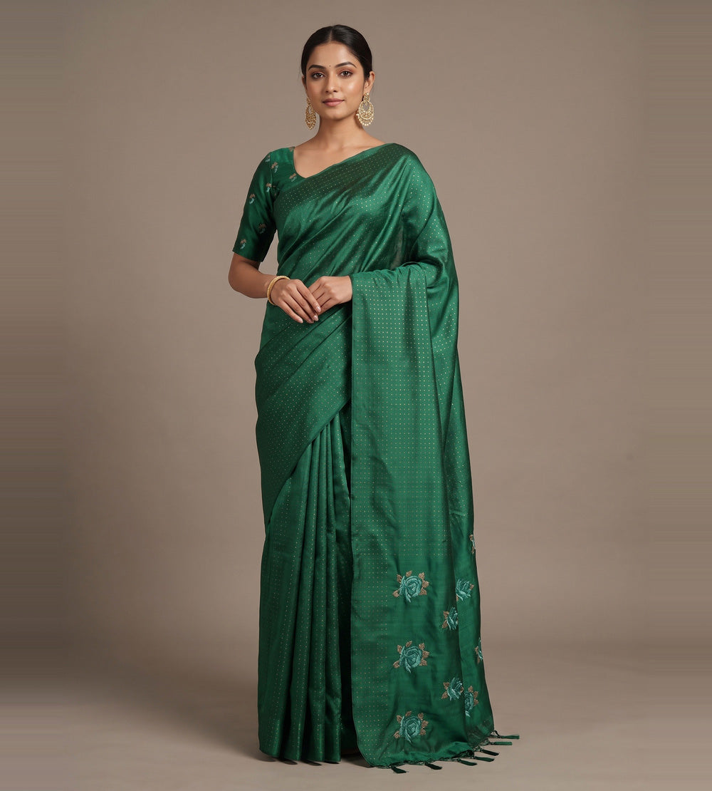 Green Tussar Saree