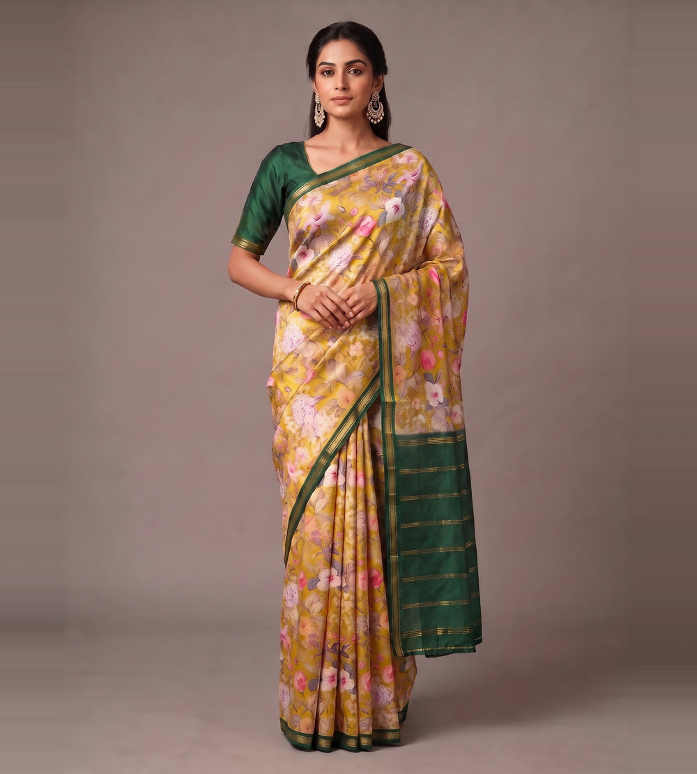 Yellow Soft Silk Saree
