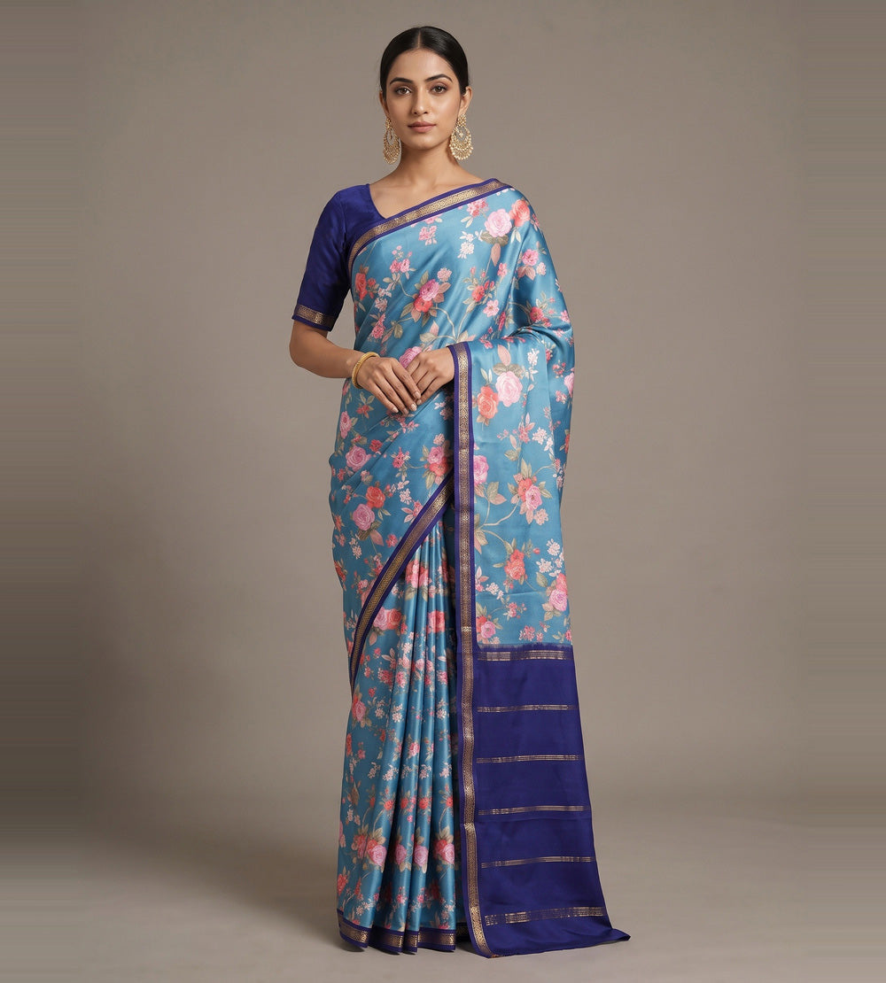 Blue Soft Silk Saree