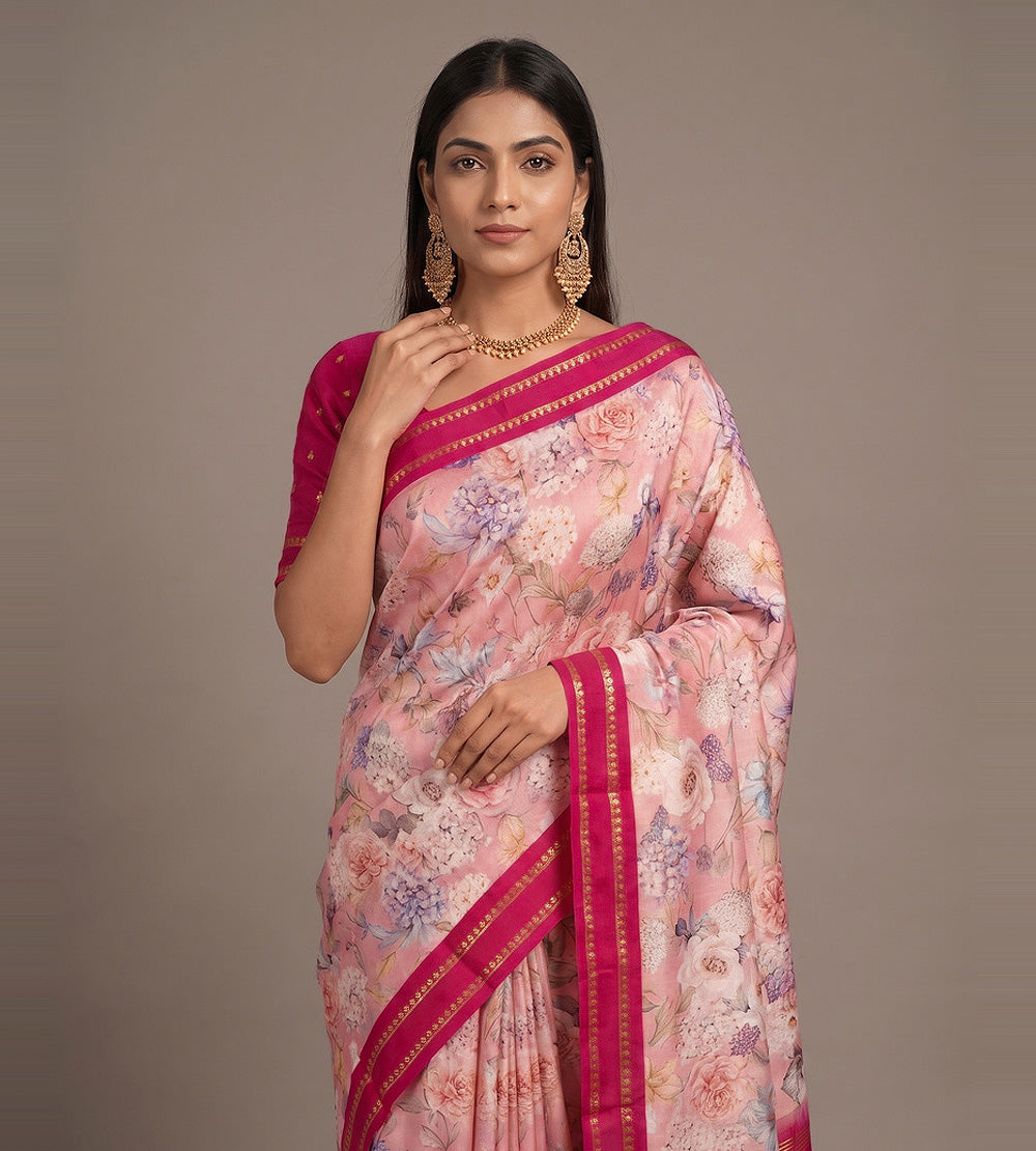 Light Pink Soft Silk Saree