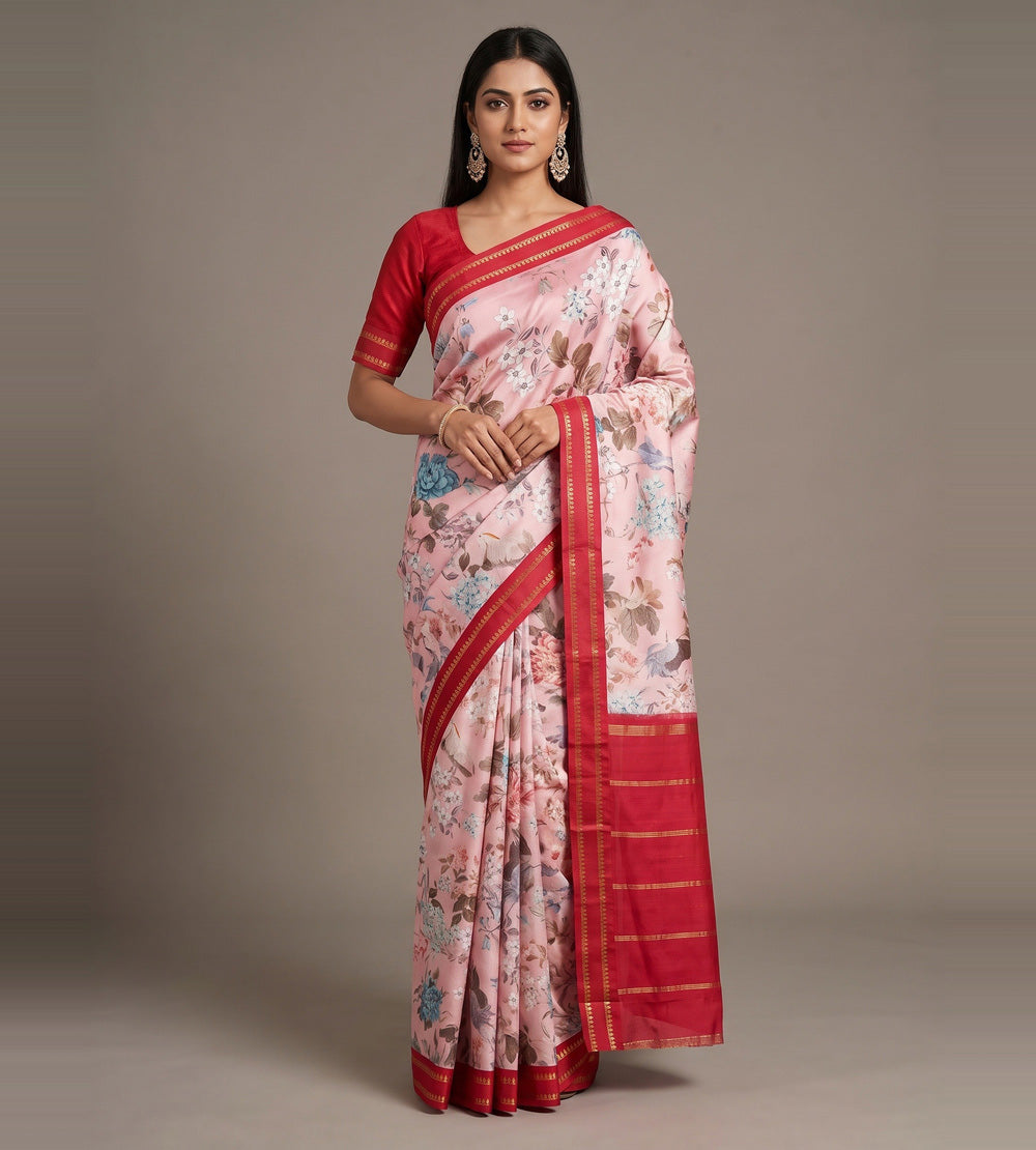 Light Pink Soft Silk Saree