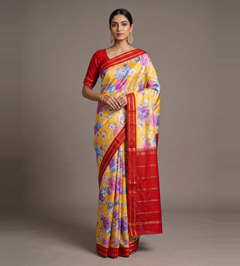 Yellow Soft Silk Saree
