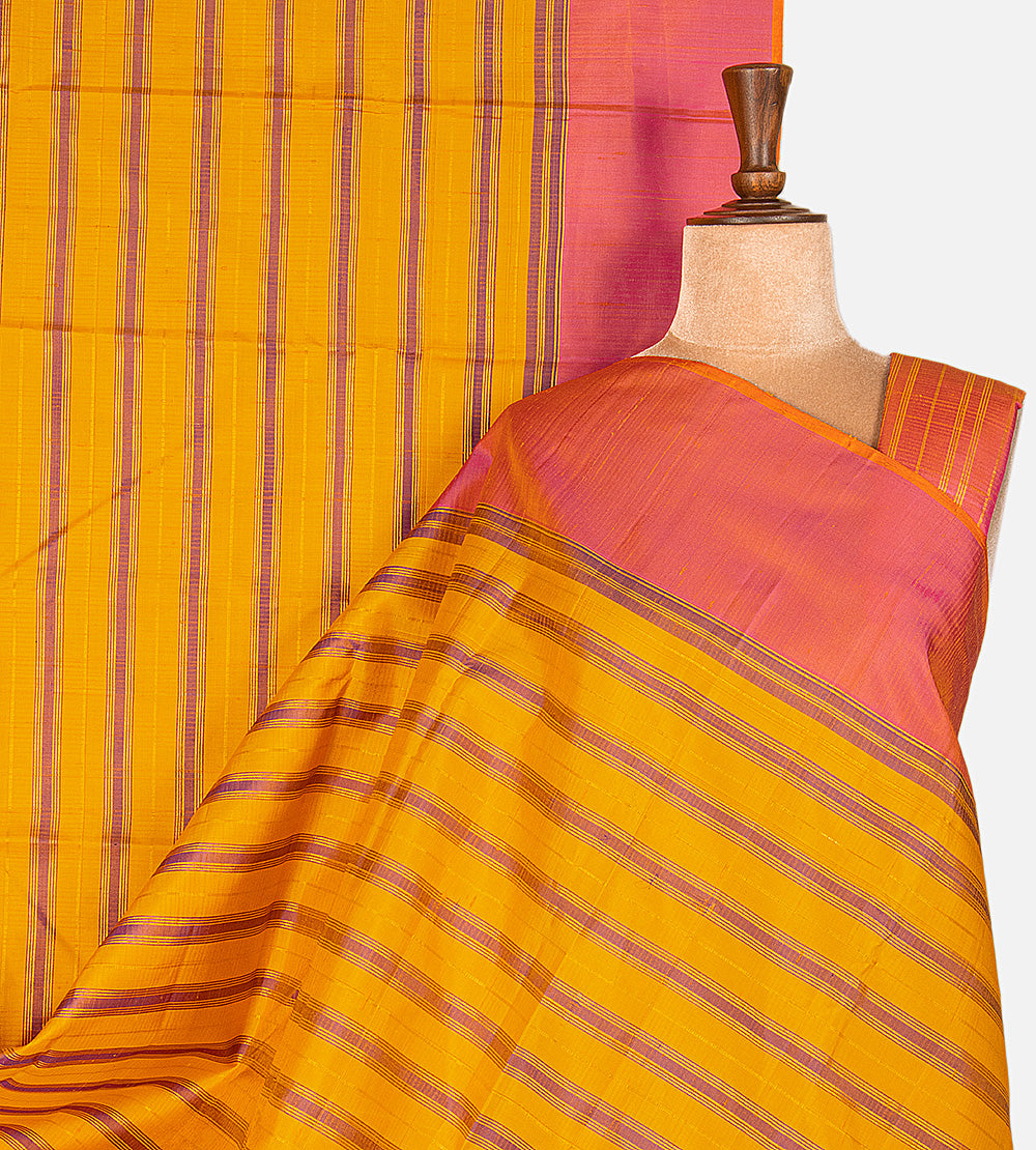 Yellow Kanchipuram Silk Saree