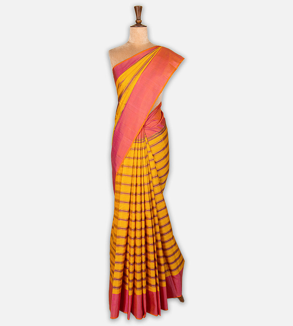Yellow Kanchipuram Silk Saree