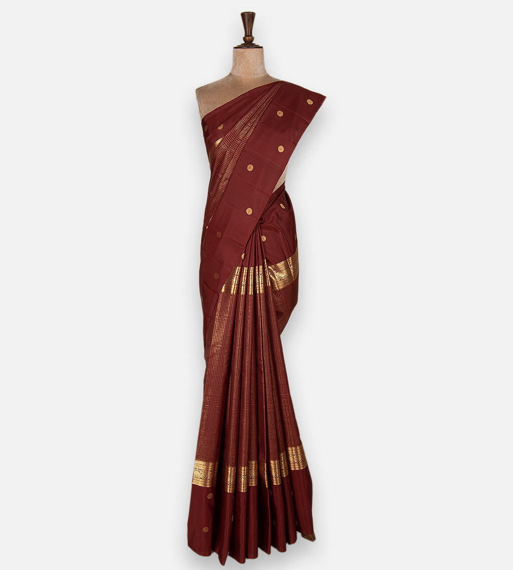 Maroon Kanchipuram Silk Saree