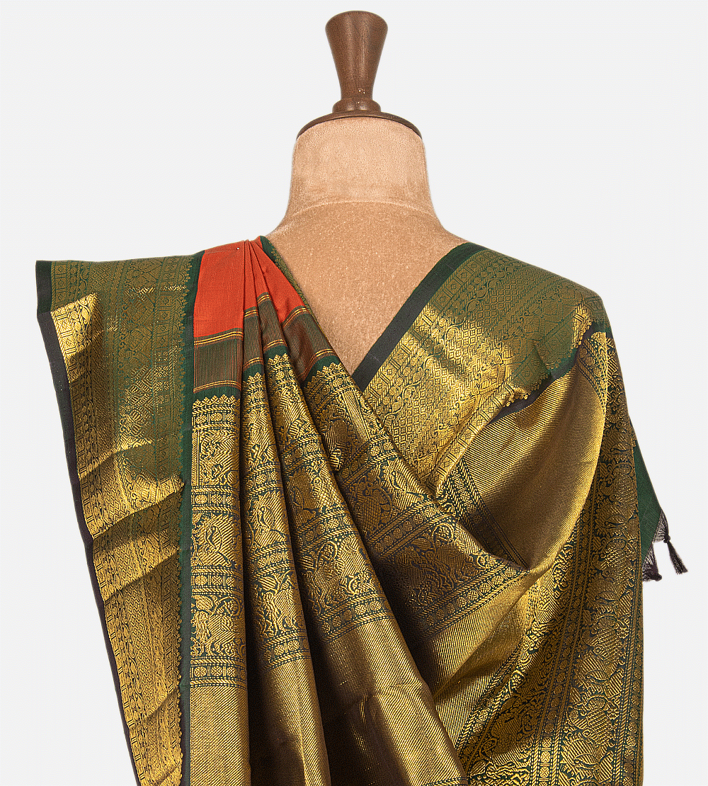 Orange Kanchipuram Silk Saree