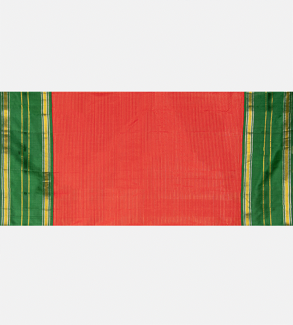 Green And Off-White Kanchipuram Silk Saree