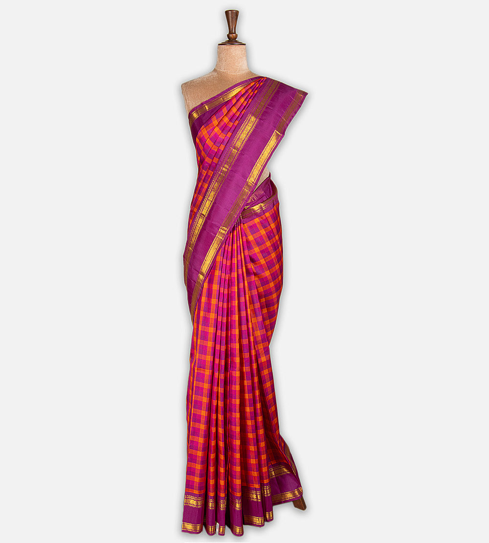 Multicolour Kanchipuram Silk Saree