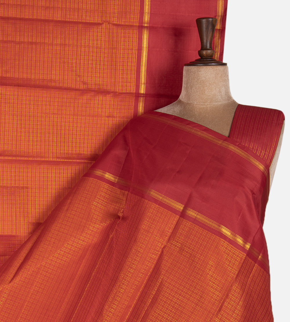 Orange Kanchipuram Silk Saree