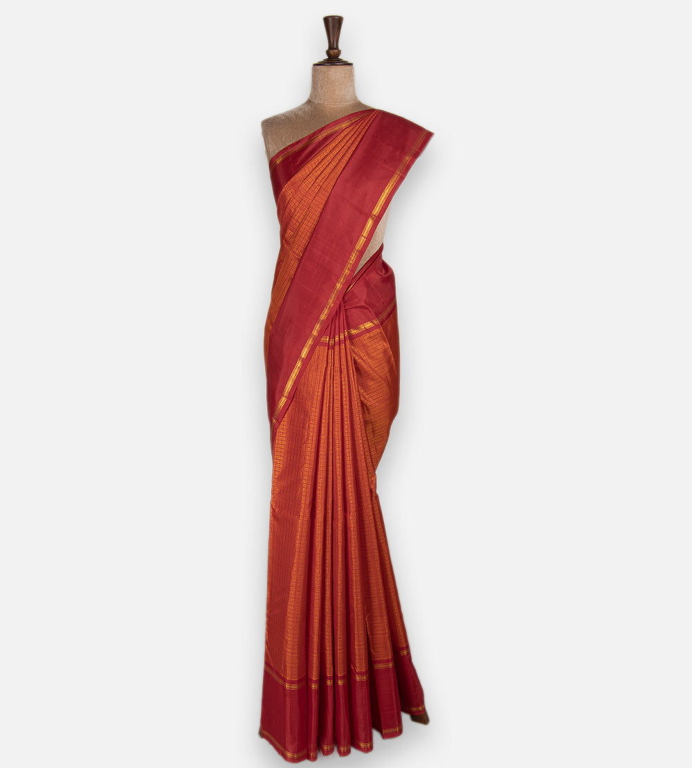 Orange Kanchipuram Silk Saree