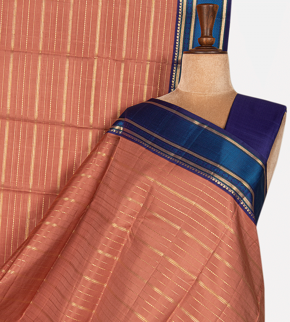 Peach Kanchipuram Silk Saree