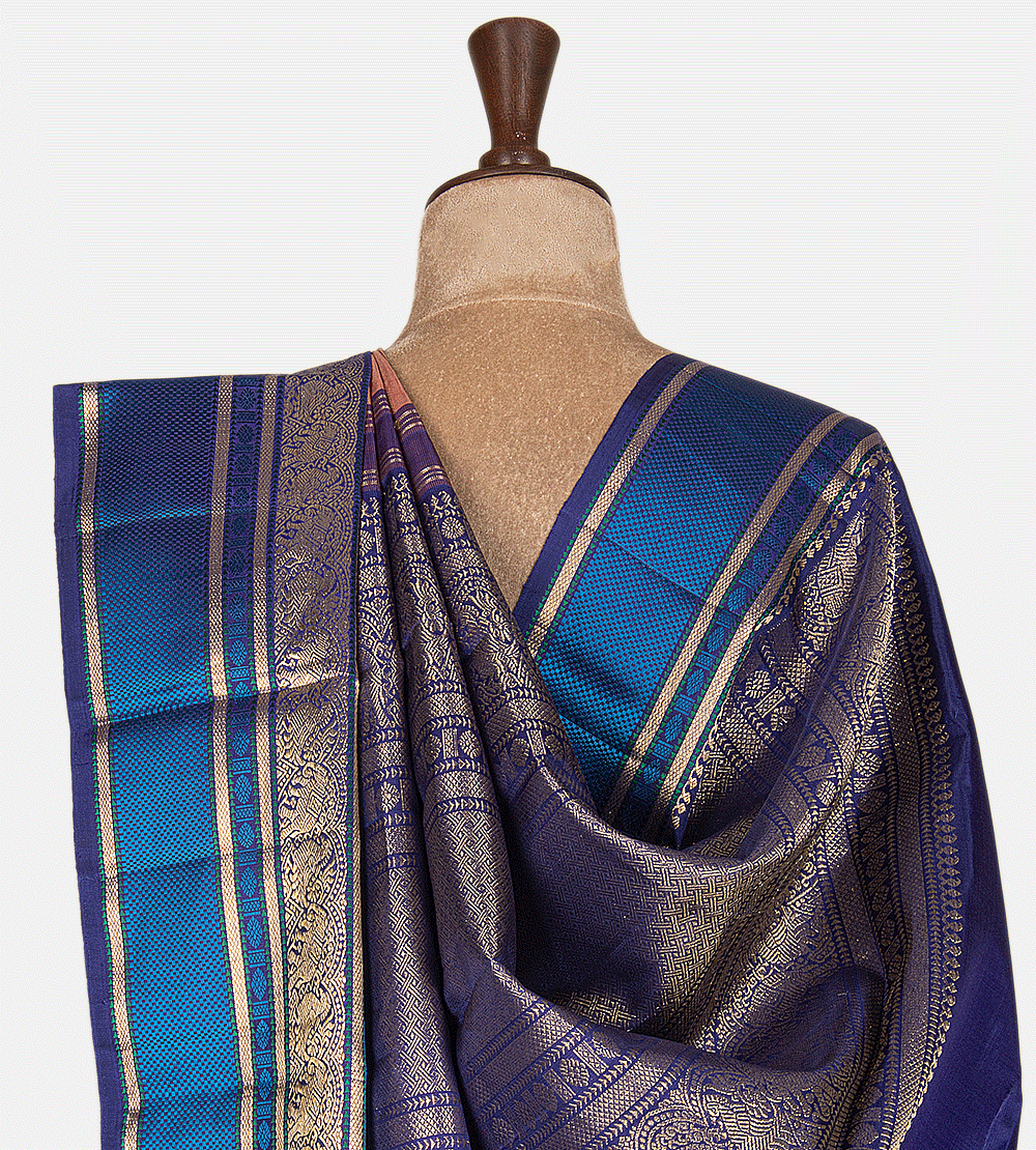 Peach Kanchipuram Silk Saree
