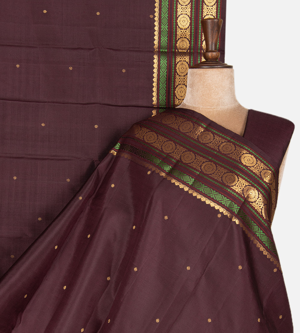 Aubergine Purple Kanchipuram Silk Saree