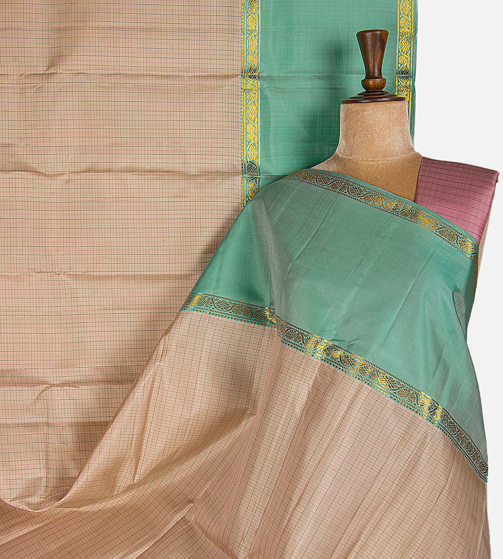 Light Beige Kanchipuram Silk Saree