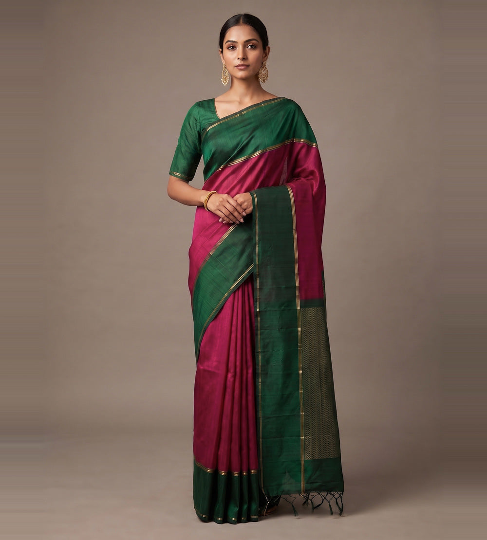 Pink Raw Silk Saree