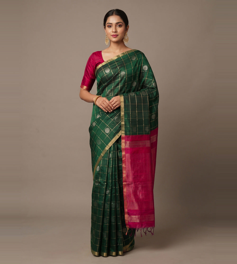 Green Raw Silk Saree