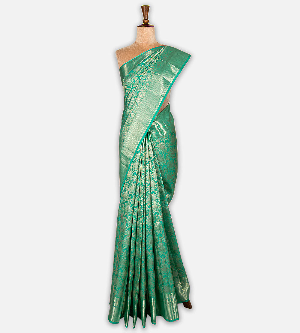Teal Green Kanchipuram Silk Saree