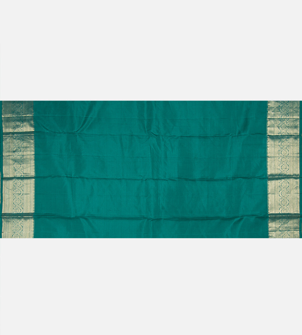 Turquoise Blue Kanchipuram Silk Saree