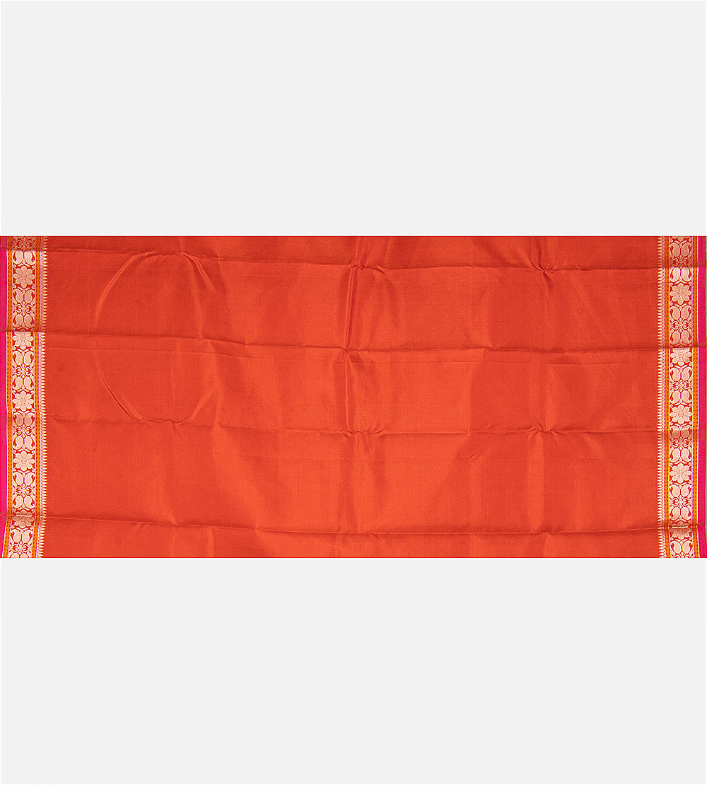 Burnt Orange Kanchipuram Silk Saree