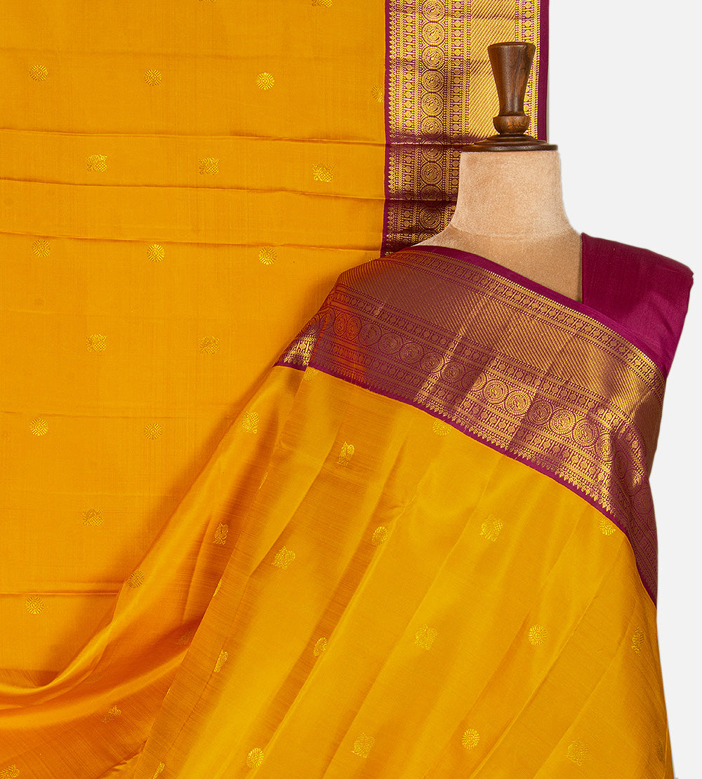 Yellow Kanchipuram Silk Saree