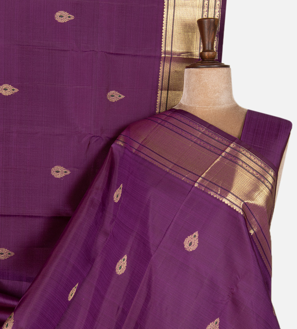Purple Kanchipuram Silk Saree