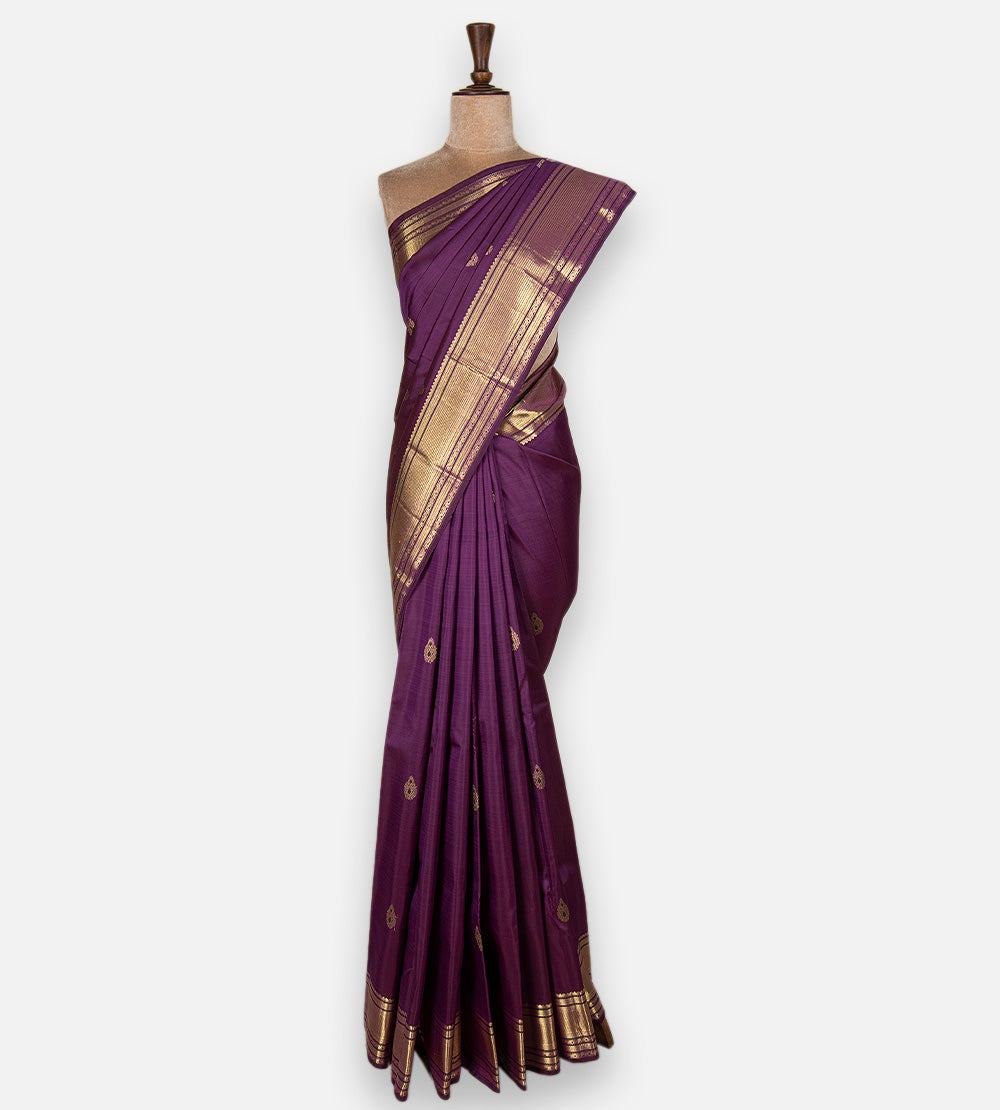 Purple Kanchipuram Silk Saree