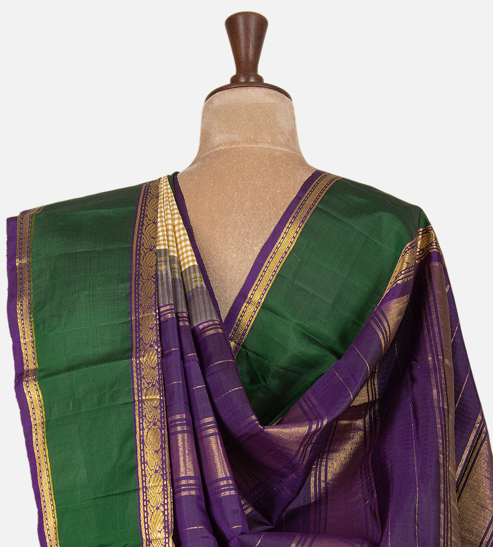 Beige and Creme Kanchipuram Silk Saree