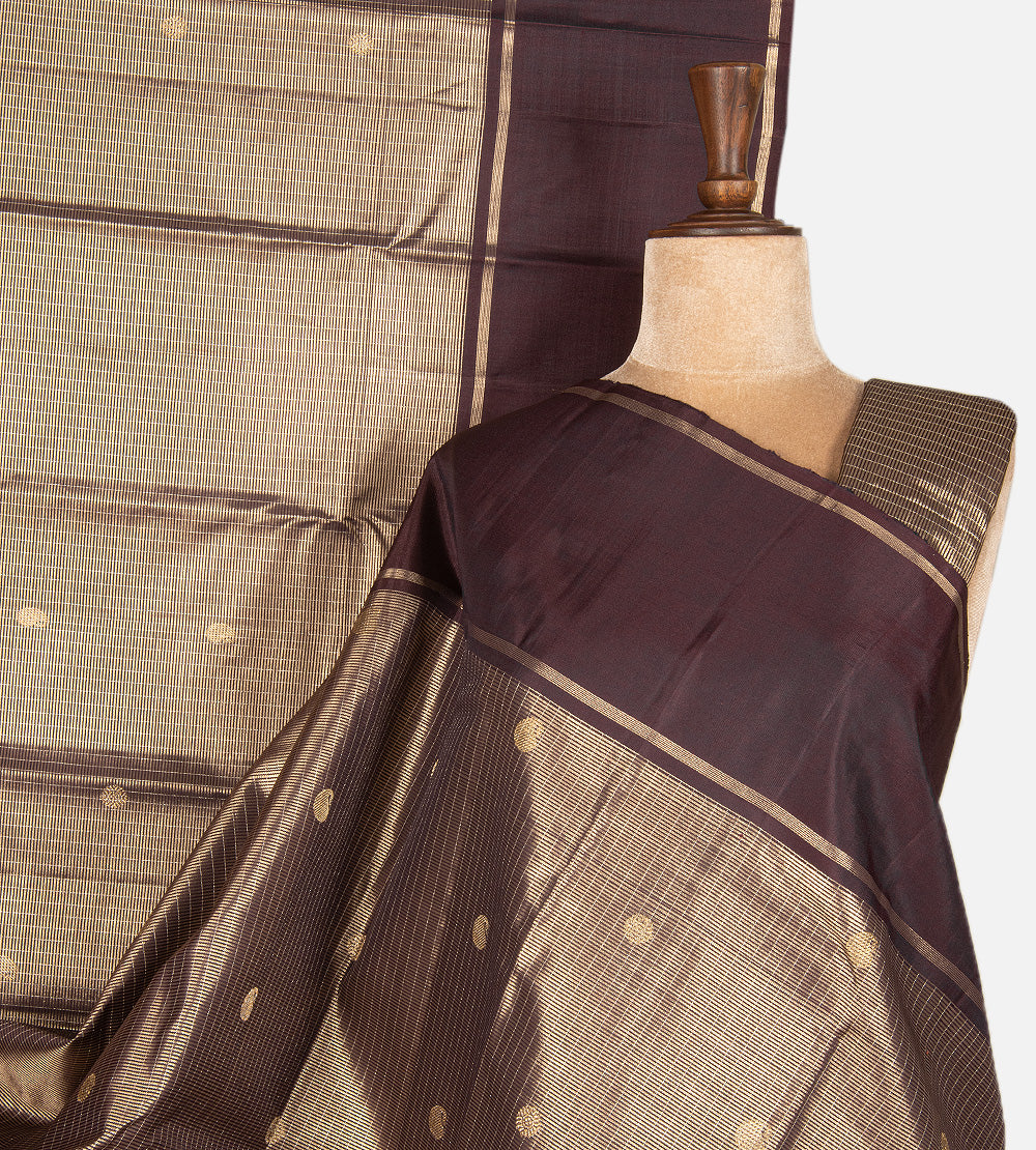 Aubergine Purple Kanchipuram Silk Saree