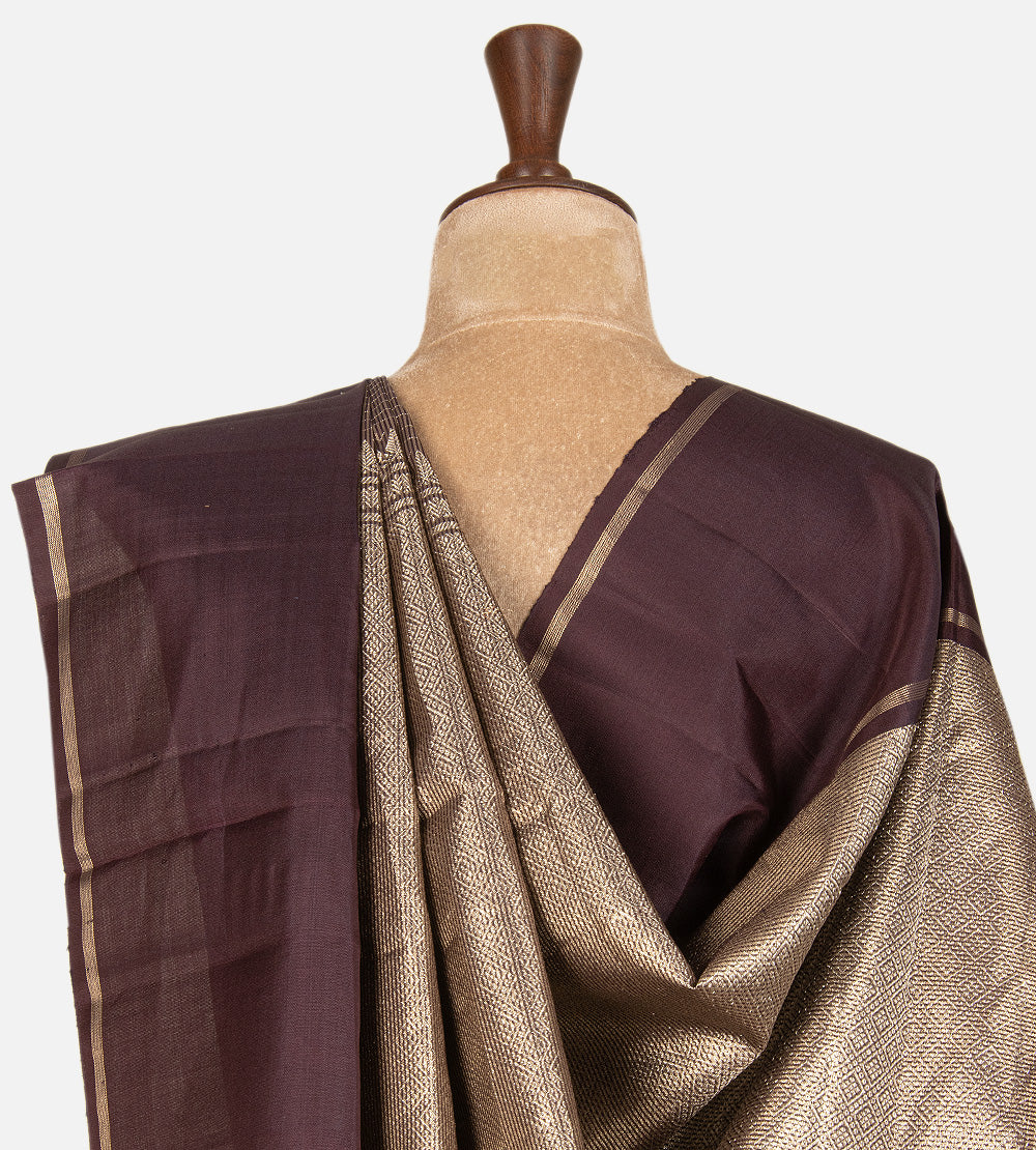 Aubergine Purple Kanchipuram Silk Saree