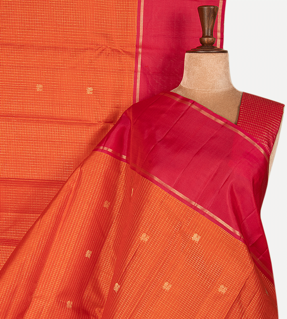 Orange Kanchipuram Silk Saree