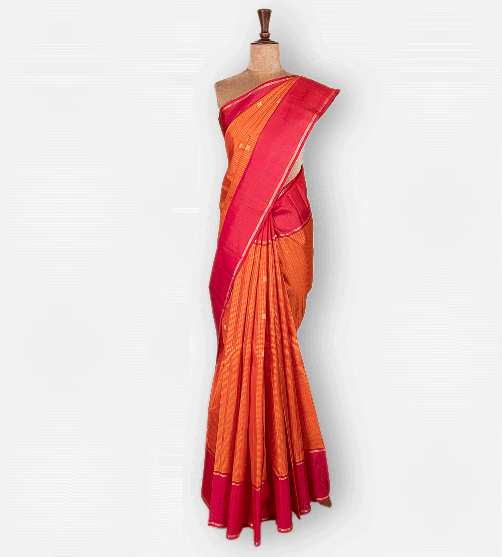 Orange Kanchipuram Silk Saree