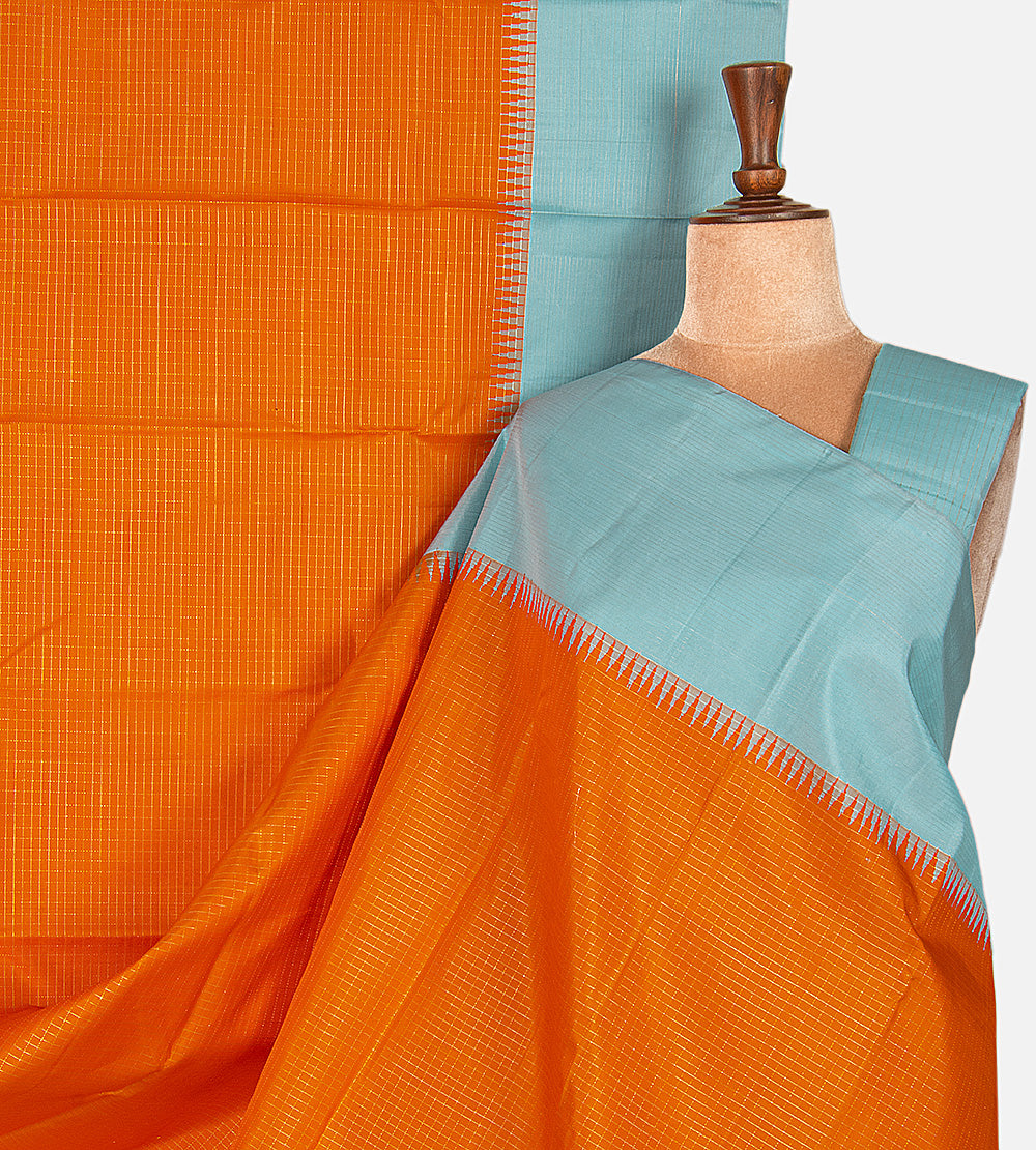 Orange Kanchipuram Silk Saree
