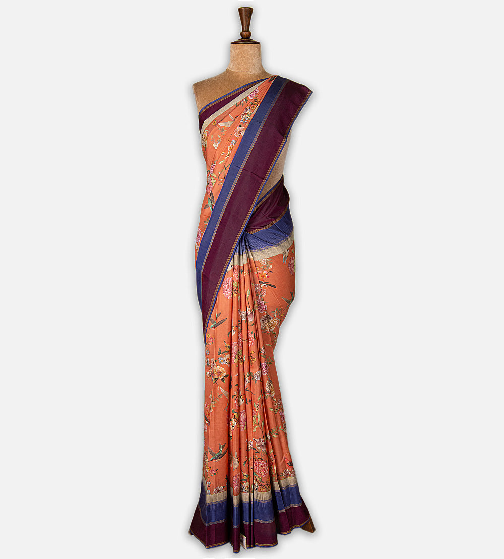 Peach Soft Silk Saree
