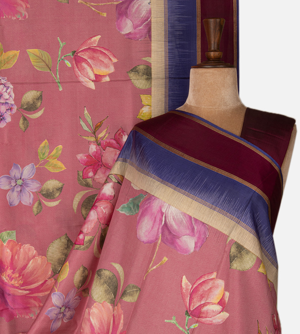 Pink Soft Silk Saree