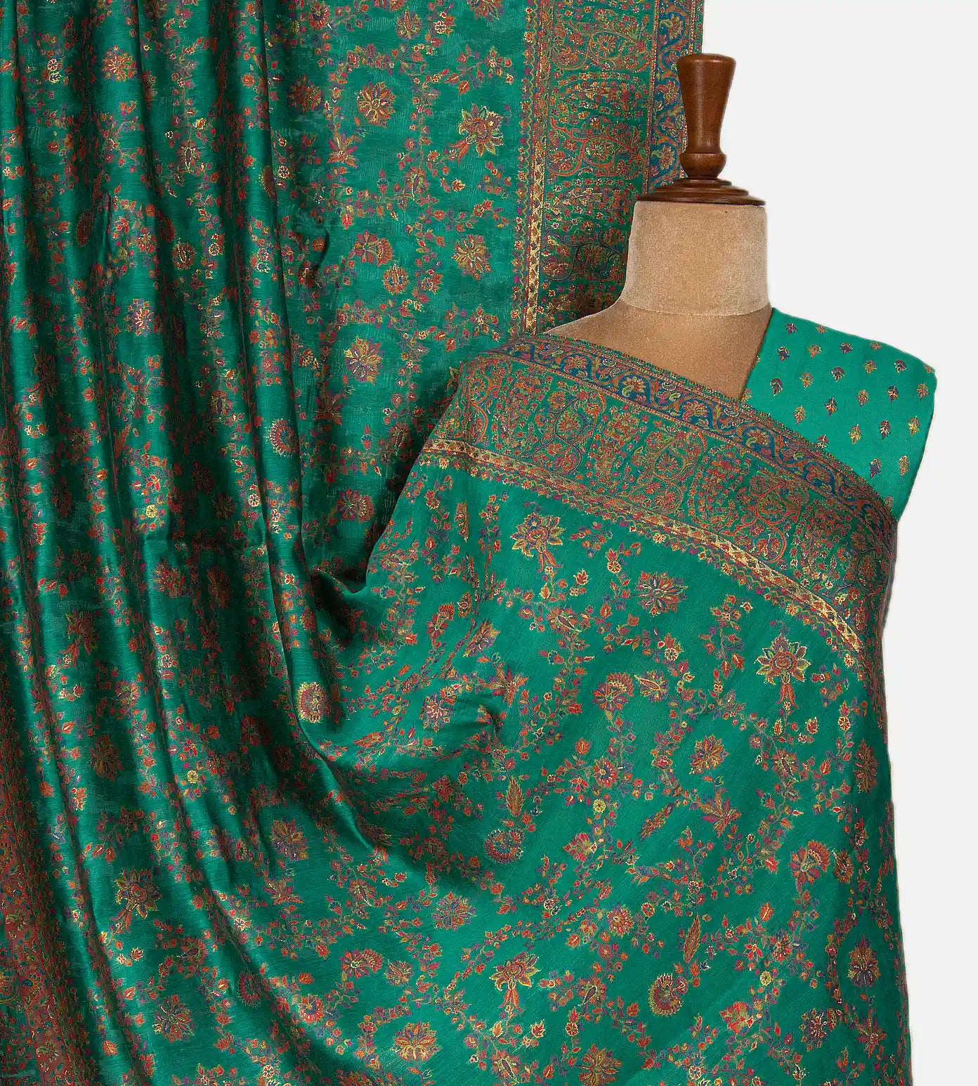 Sea Green Kani Silk Saree