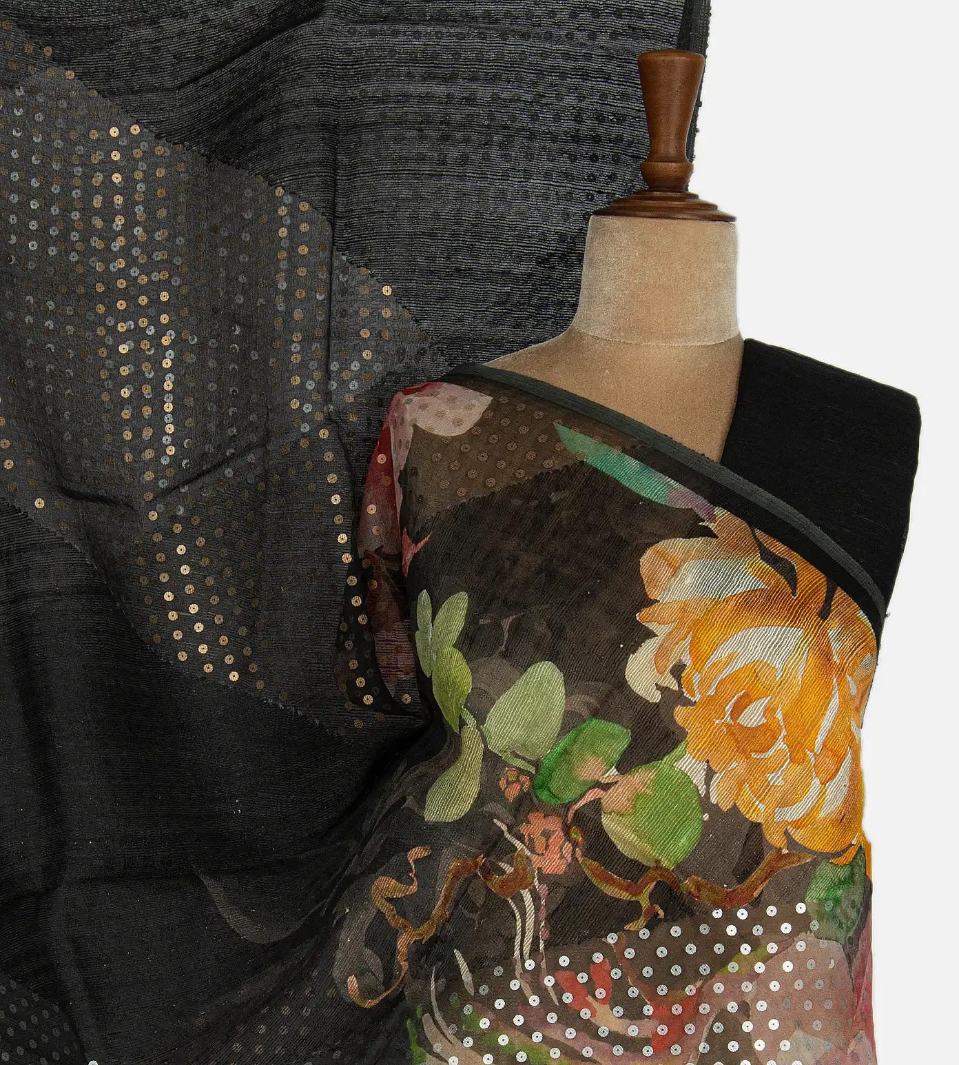 Black Matka Bailou Tussar Saree