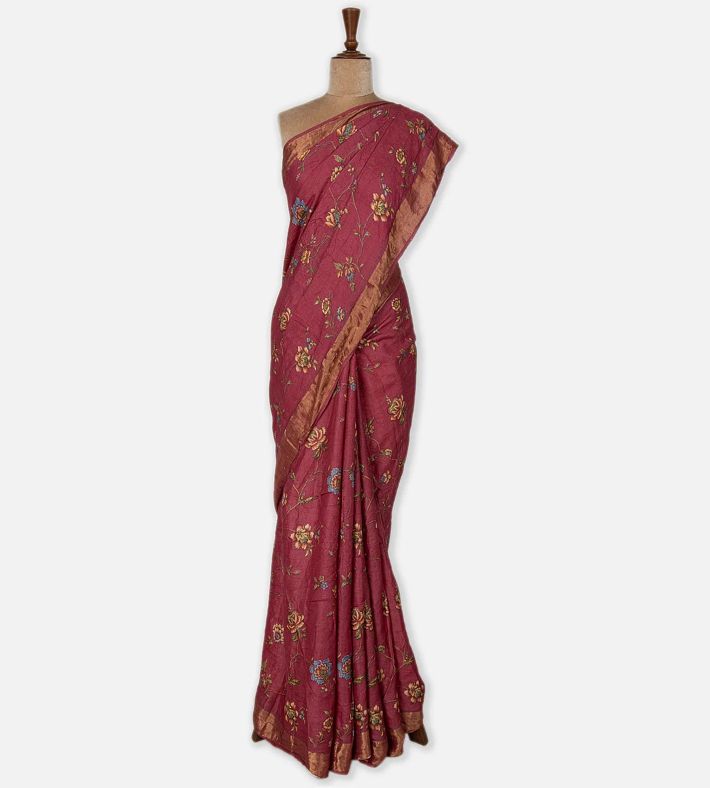 Red Tussar Saree