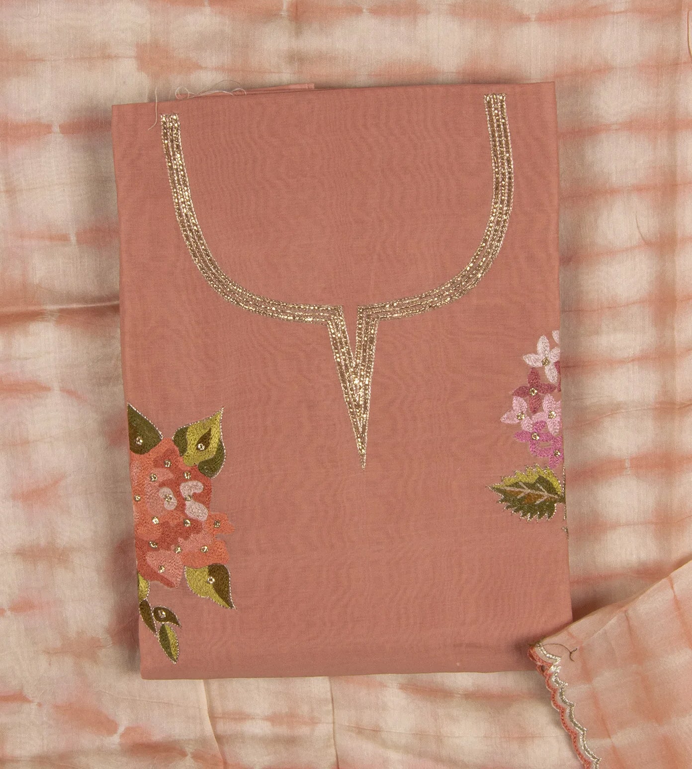 Peach Semi Tussar Salwar